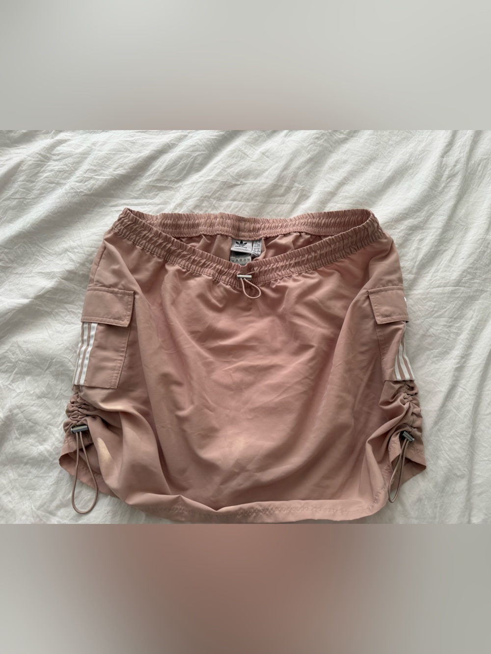 adidas tan Drawstring Athletic skirt